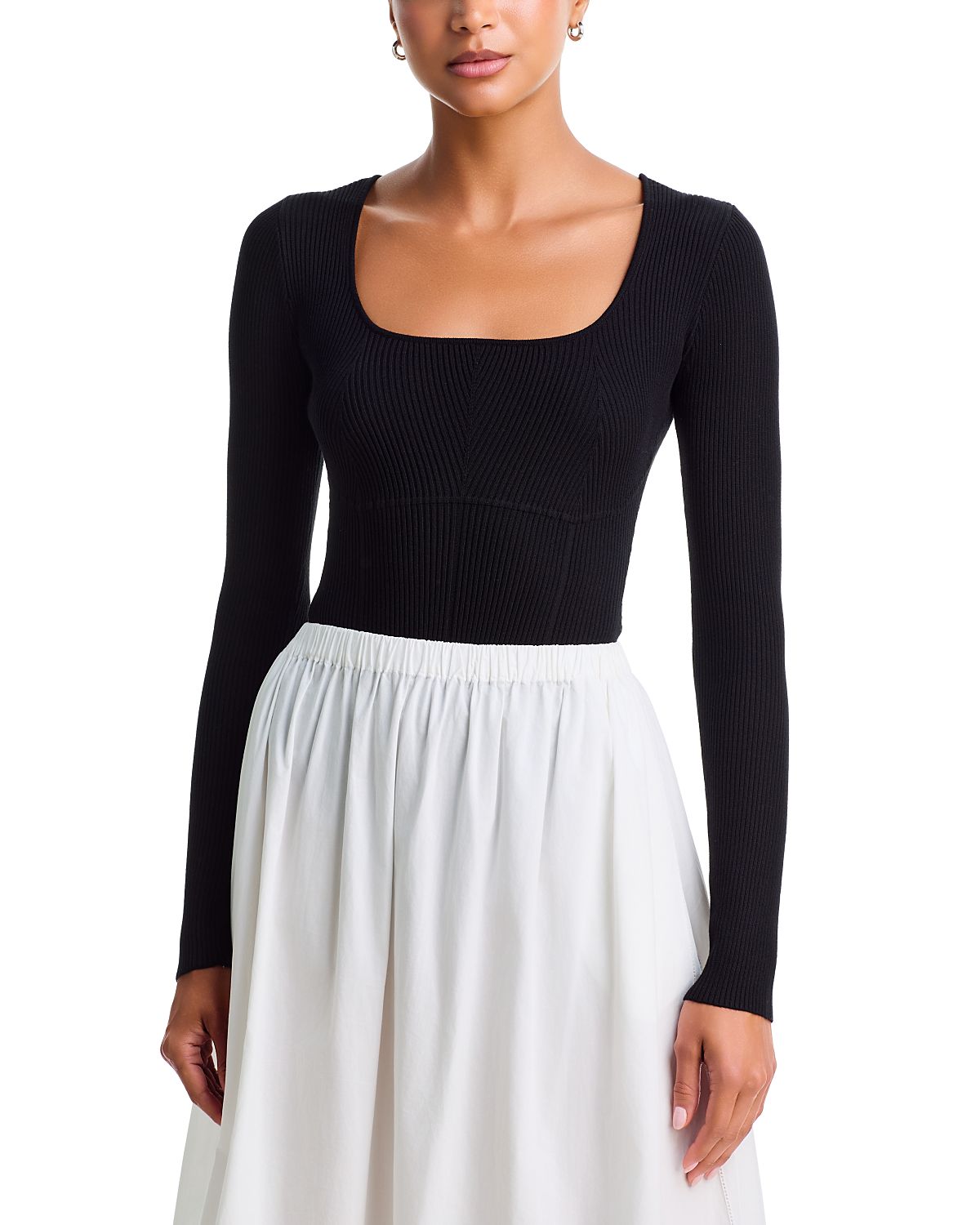 Aqua Rib Knit Long Sleeve Bodysuit - Exclusive