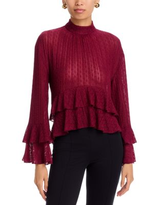 Mock Neck Ruffled Top - Exclusive