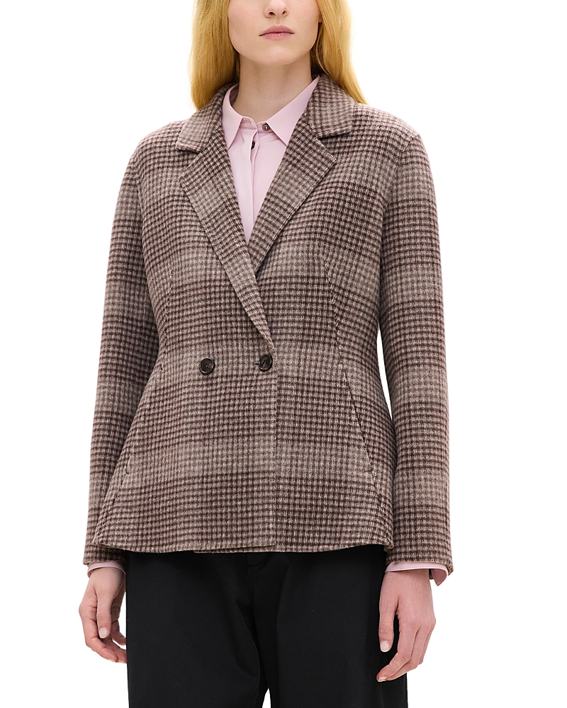 Theory Wool & Cashmere Plaid Double Breasted Blazer