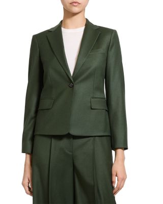 One Button Slim Fit Wool Jacket
