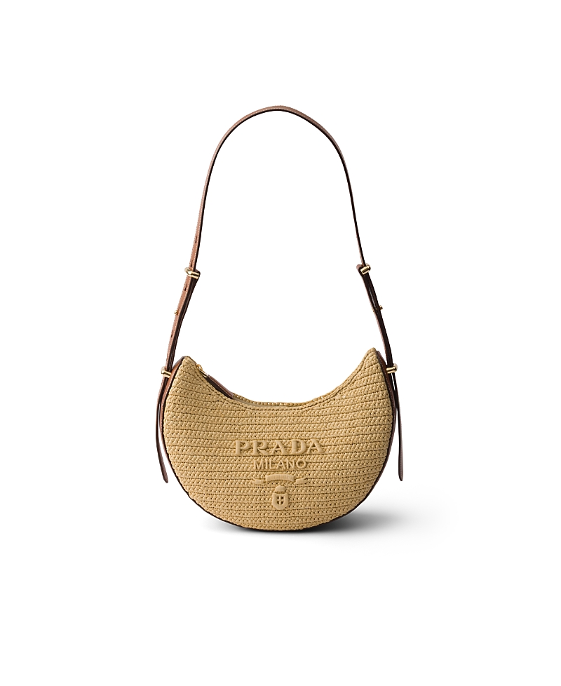 Prada Arque Small Crochet and Leather Bag