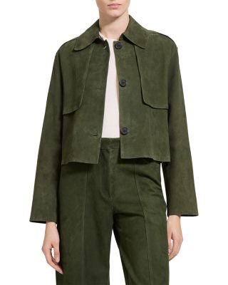 Reece Cropped Leather Trench Coat