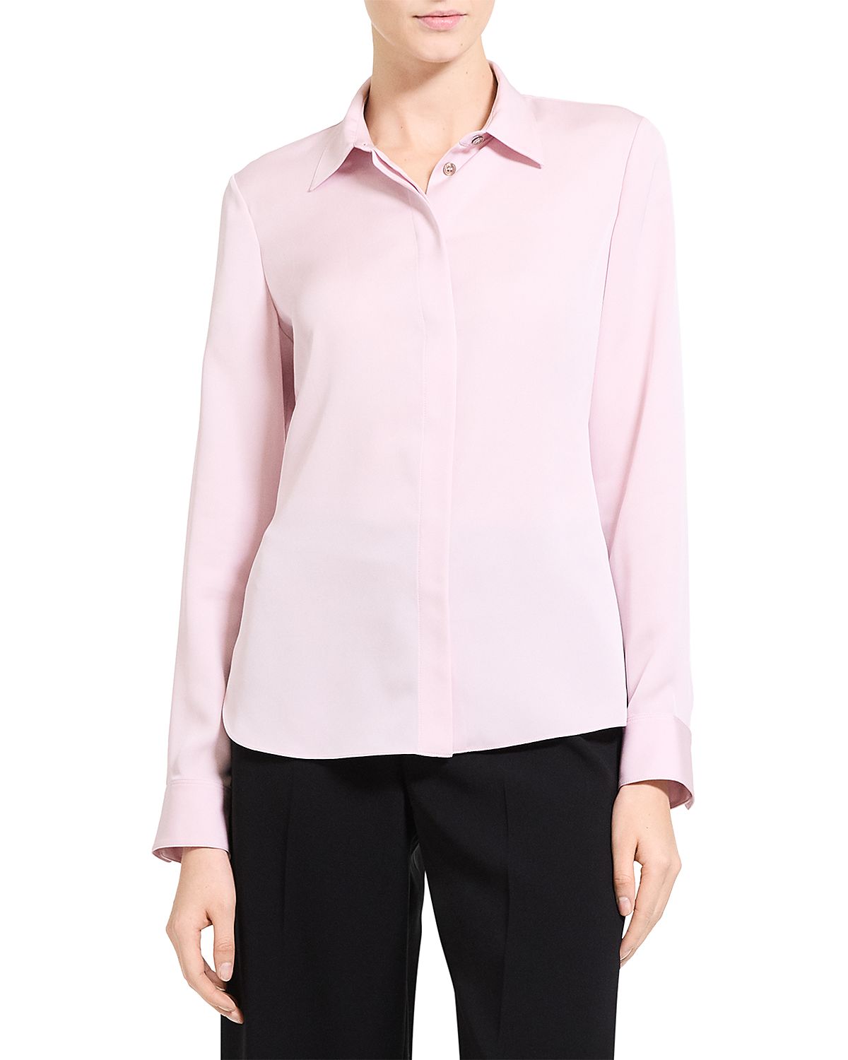 Theory Classic Fitted Silk Shirt