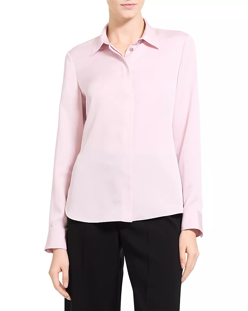 Theory Classic Fitted Silk Shirt