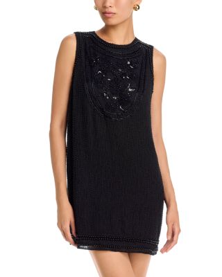 Beaded Mini Shift Dress - Exclusive
