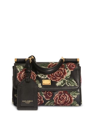 My Sicily Embroidered Leather Top Handle Bag