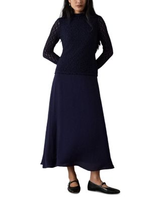 Mixed Media Drop Waist Dress