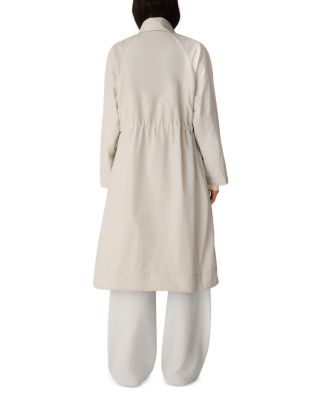Draped High Collar Mid Length Coat - thumbnail 2