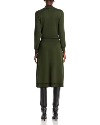 Contrast Trim Belted Dress - thumbnail 4