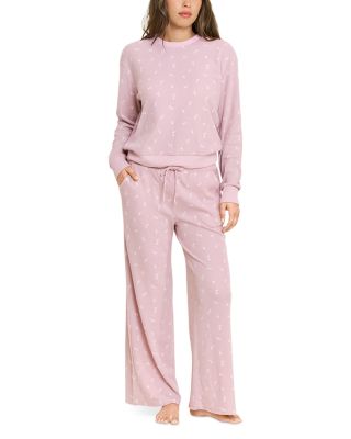 Kickback Long Sleeve Top & Wide Leg Pants Pajama Set