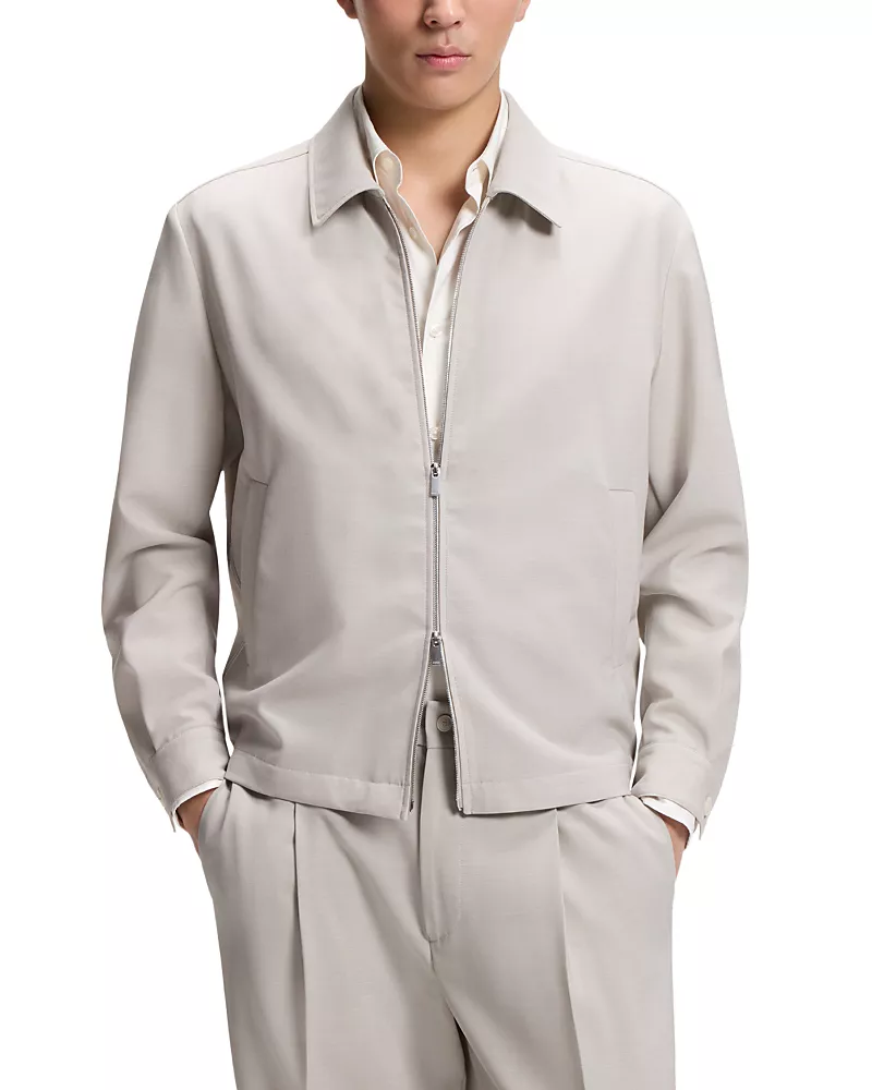 Boss P-Carper Performance Wool Slim Fit Zip Blouson Jacket