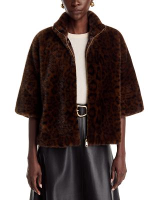 Faux Fur Three Quarter Sleeve Jacket