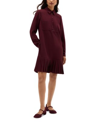 Tina Collared Pleated Hem Dress