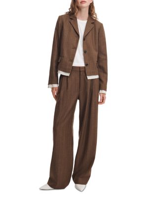 Lawrence Wool Blend Crop Blazer & Tailored Pants