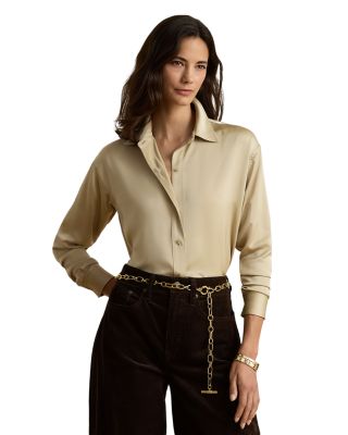 Relaxed Fit Satin Charmeuse Shirt