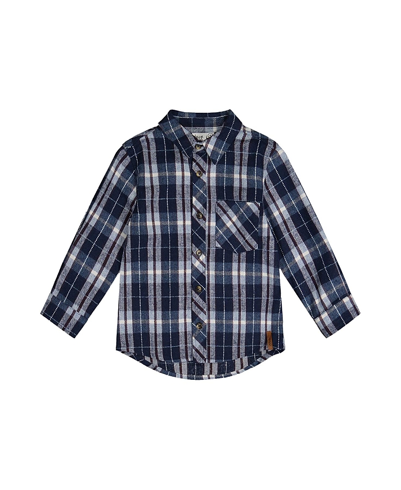 Deux par Deux Boys' Classic Button Up Flannel Shirt Plaid - Little Kid, Big Kid