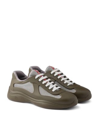 Men's America's Cup Soft Rubber and Bike Fabric Sneakers in Forest Green
