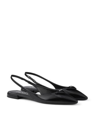  Women's Brushed Leather Ballerina Slingbacks
