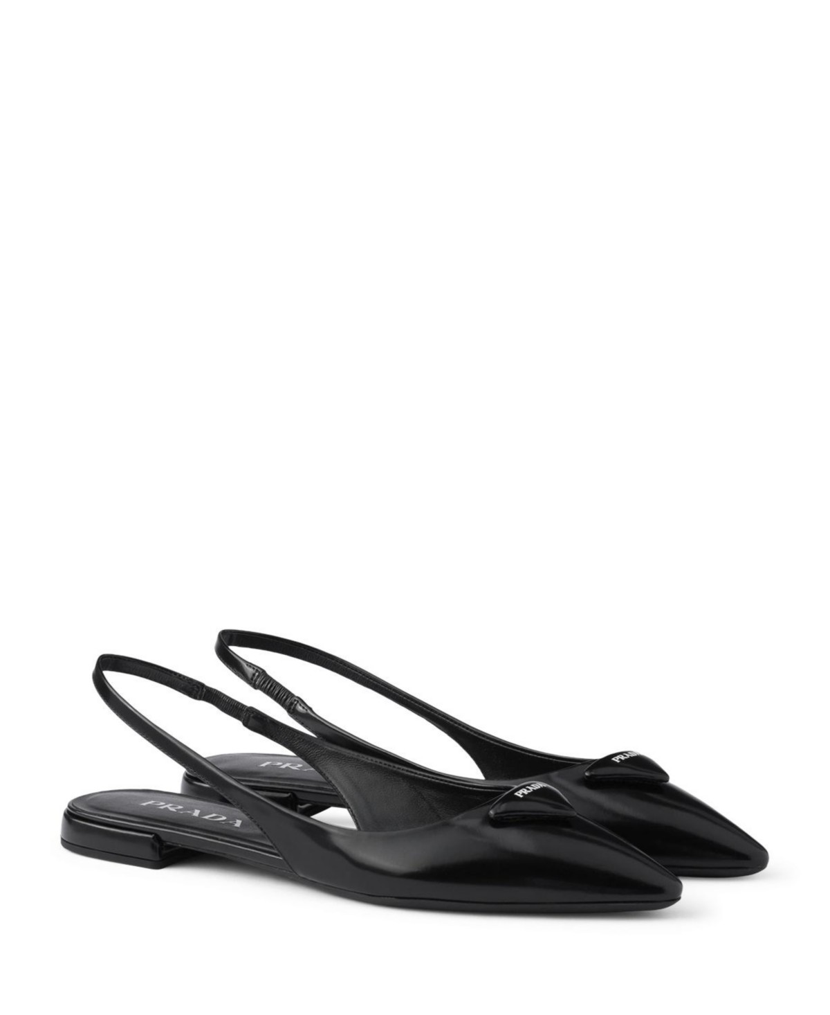 Prada Women's Brushed Leather Ballerina Slingbacks