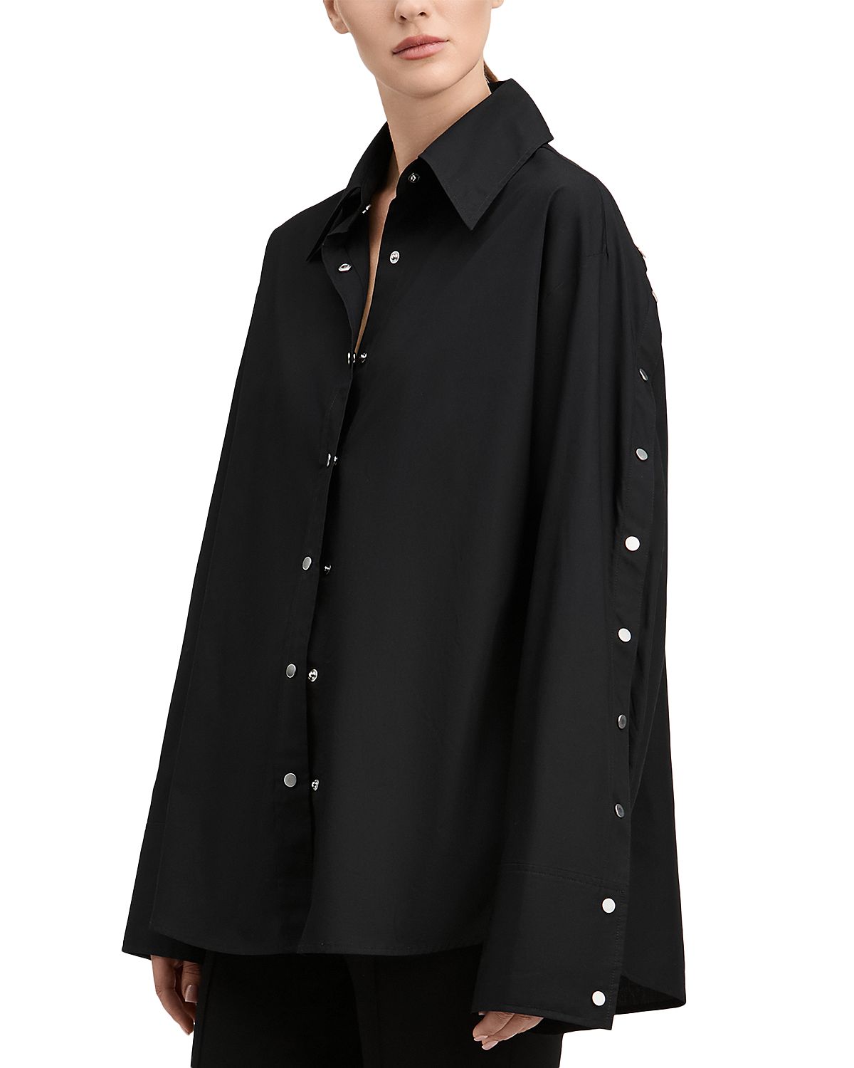 Derek Lam Carine Poplin Snap Detail Shirt