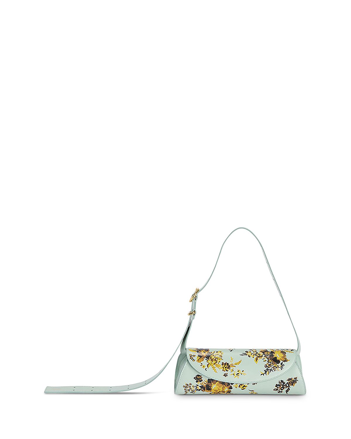 Jil Sander Cannolo Small Floral Print Leather Shoulder Bag