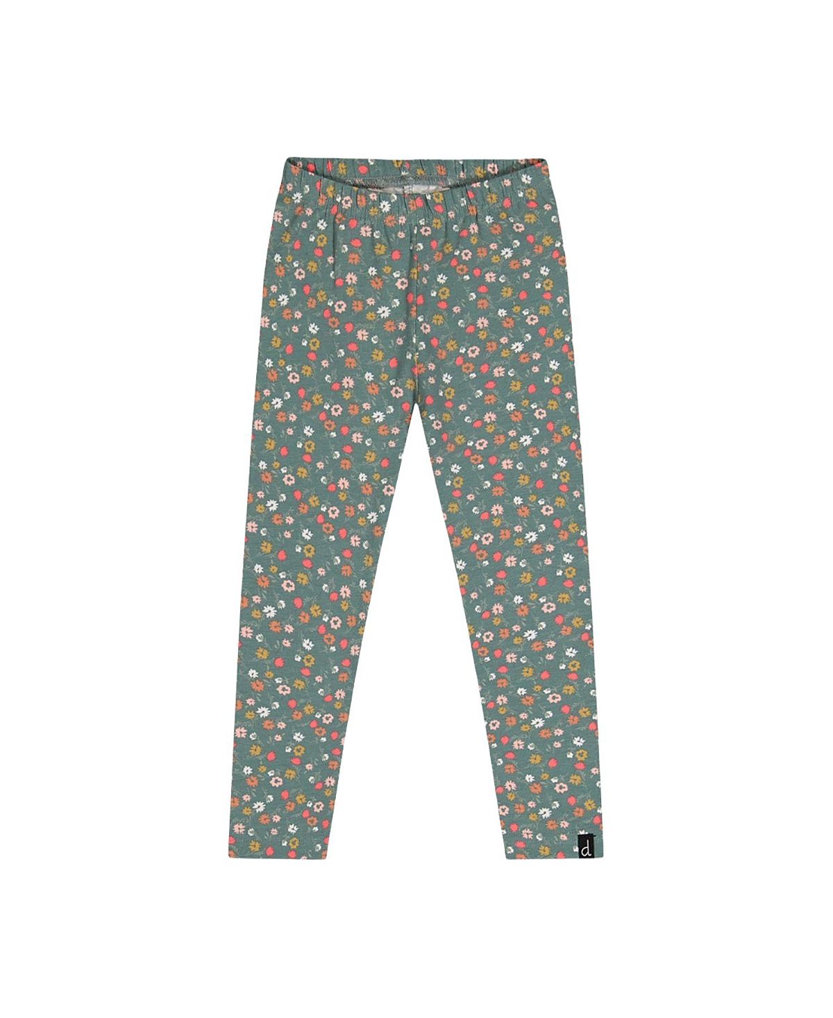 Deux par Deux Girls' Organic Cotton Ditsy Floral Elastic Waist Leggings - Little Kid