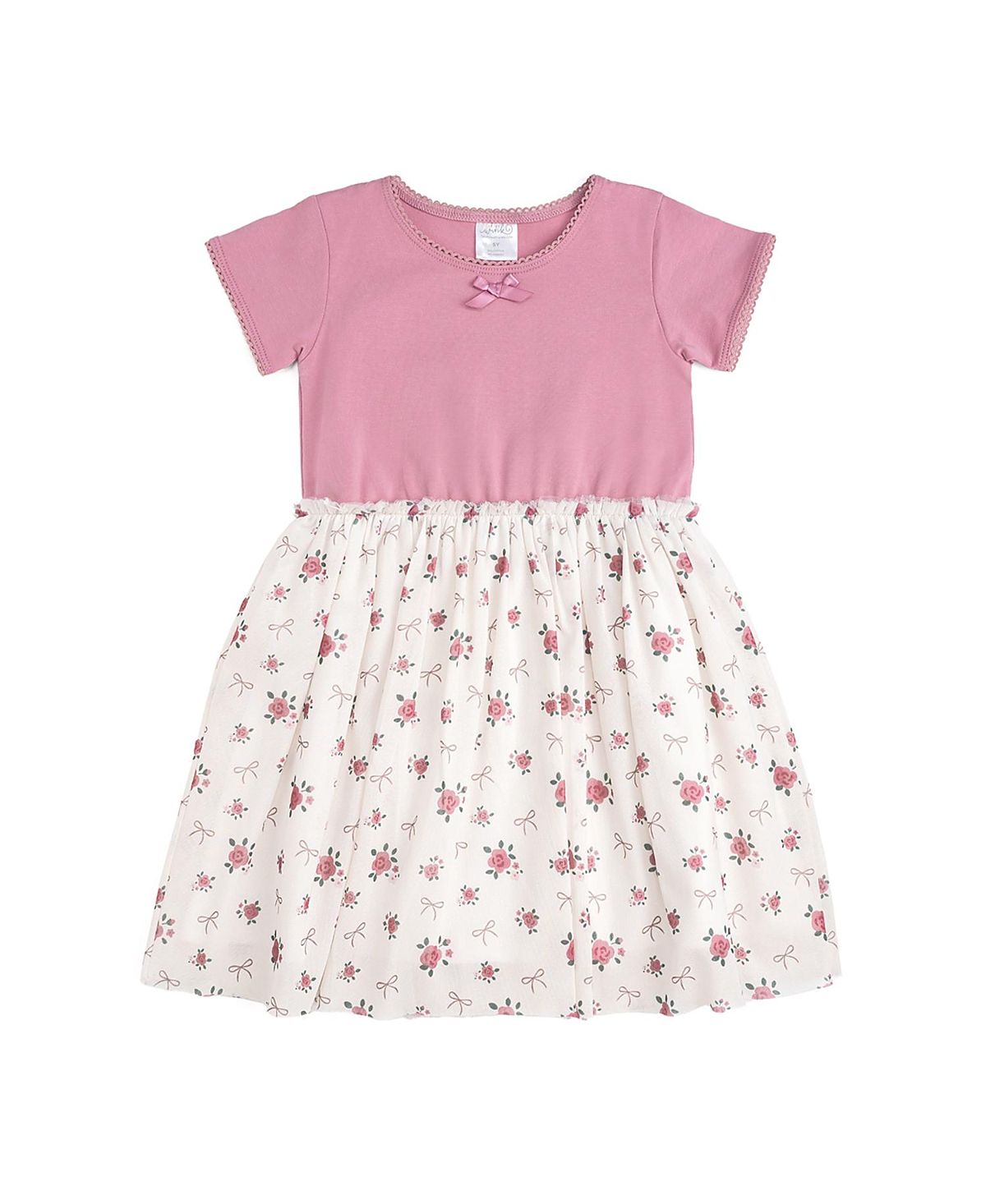 Sweet Wink Girls' Coquette Rose Short Sleeve Tutu Dress - Baby, Little Kid, Big Kid