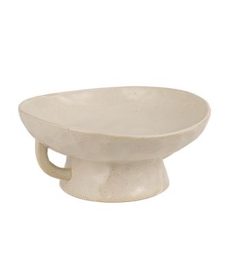  Stoneware Footed Pedestal Bowl with Handles