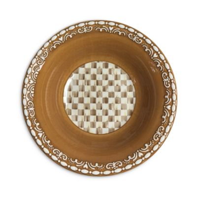 Mocha Check Gingerbread Serving Bowl
