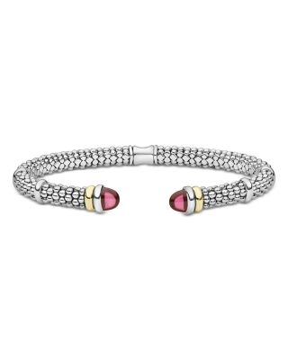18K Yellow Gold & Sterling Silver Gemstone Versa Torque Bracelet