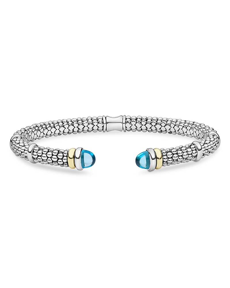 Lagos 18K Yellow Gold & Sterling Silver Gemstone Versa Torque Bracelet · 7 inches