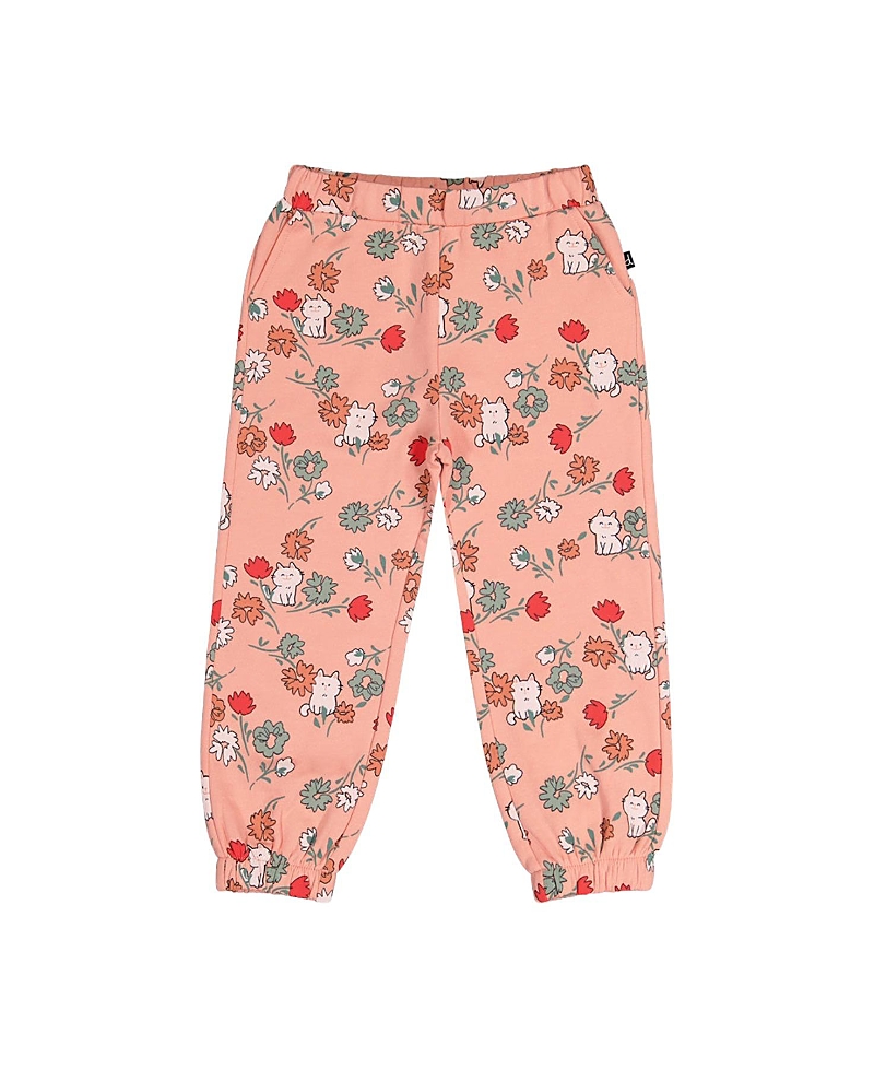 Deux par Deux Girls' French Terry Cat Pocket Elastic Cuff Sweatpants - Little Kid