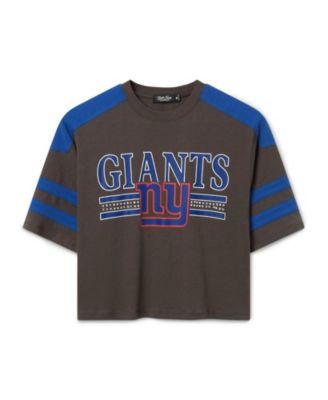  Women's New York Giants Striped Bling Crop Tee