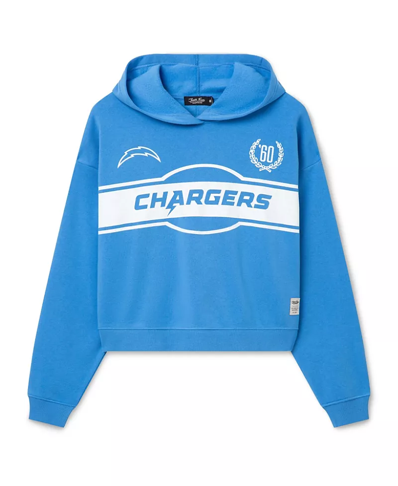 Junk Food Clothing Women's Los Angeles Chargers Oversized Crop Hoodie
