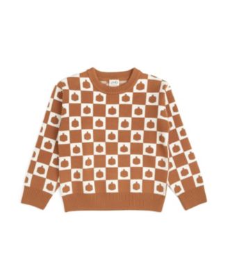 Boys' Pumpkin Checkers Sweater - Baby, Little Kid