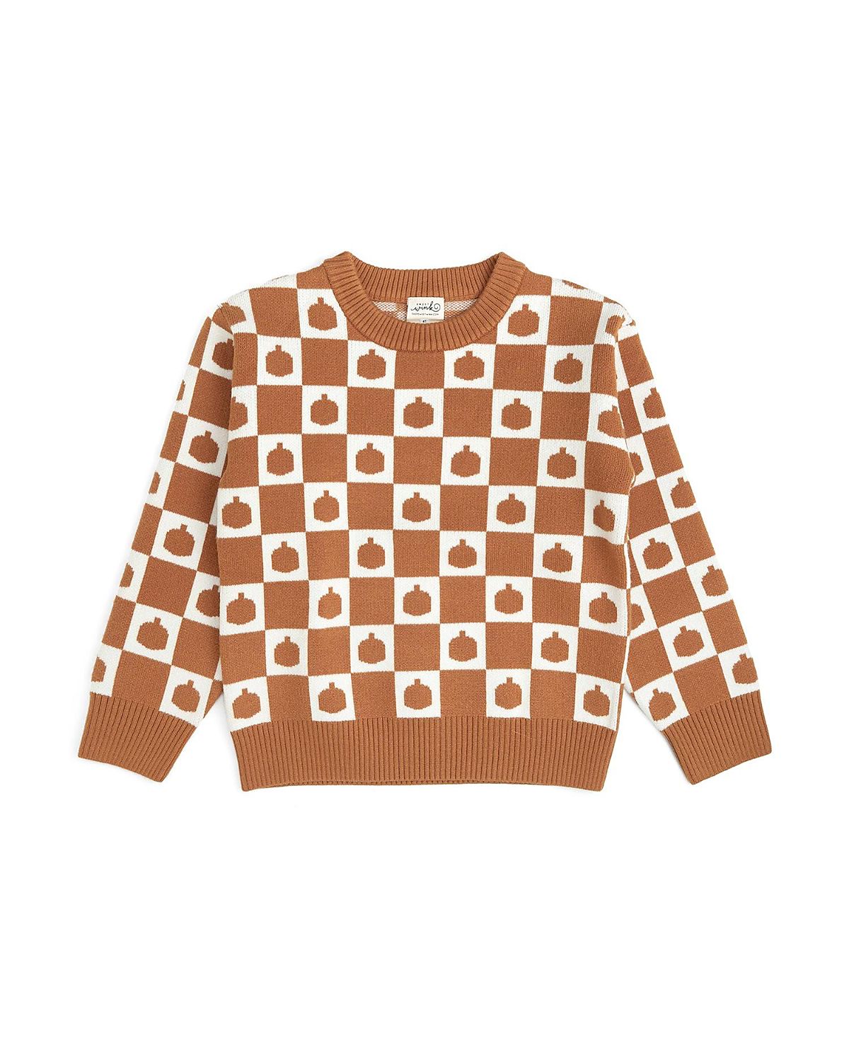 Sweet Wink Boys' Pumpkin Checkers Sweater - Baby, Little Kid
