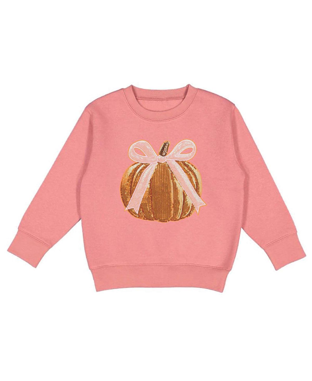 Sweet Wink Girls' Coquette Pumpkin Sequin Patch Sweatshirt - Big Kid