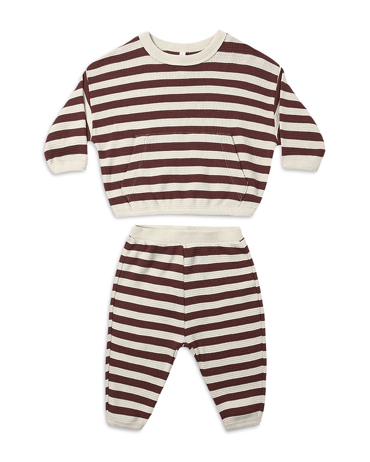 Quincy Mae Unisex Waffle Slouch Top & Pants Set - Baby