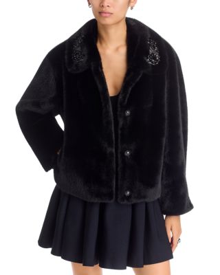 Tami Embellished Faux Fur Coat