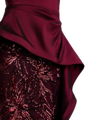 Taffeta Sequin One Shoulder Gown - thumbnail 3