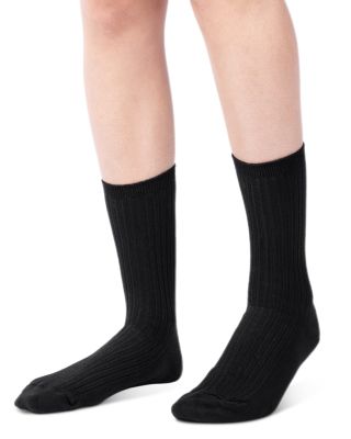 Hue Cotton Stretch Blend Rib Classic Crew Socks