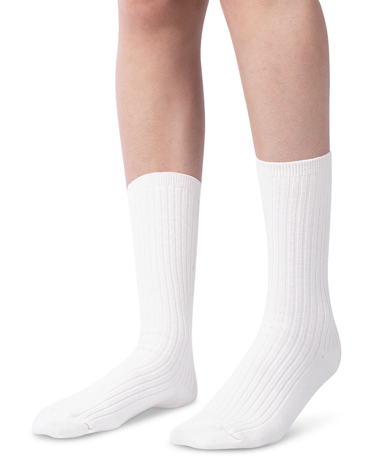 Hue Cotton Stretch Blend Rib Classic Crew Socks