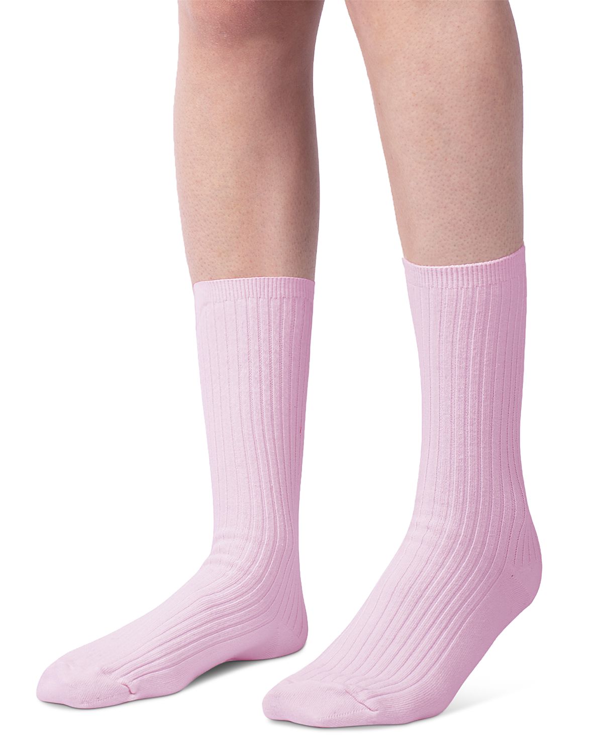 Hue Cotton Stretch Blend Rib Classic Crew Socks