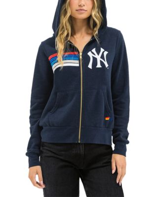New York Yankees 5 Stripe Zip Front Hoodie