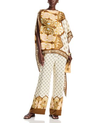 Silk Printed Scarf Top & Club Printed Wide Leg Pants