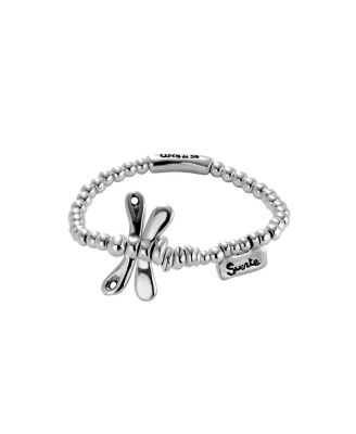  Elastic Bracelet With Sterling Silver Plated Dragonfly