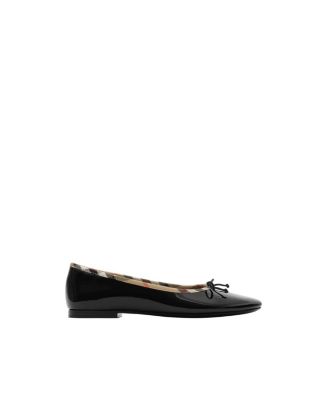Unisex Check Trim Patent Ballerinas - Little Kid, Big Kid