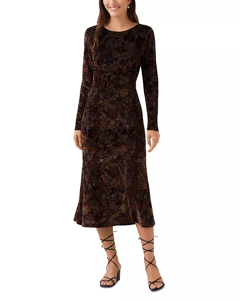 Karen Kane Velvet Burnout Midi Dress
