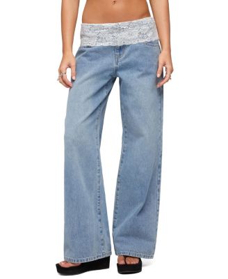 Lacey Foldover Low Rise Baggy Jeans