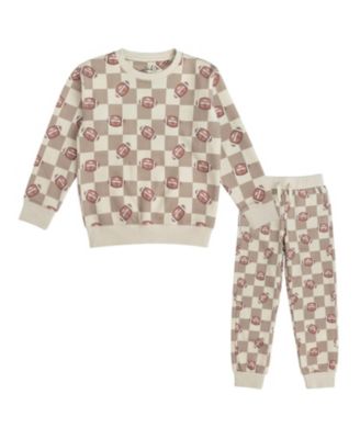 Boys' Football Checkered Sweatshirt & Jogger Set - Baby